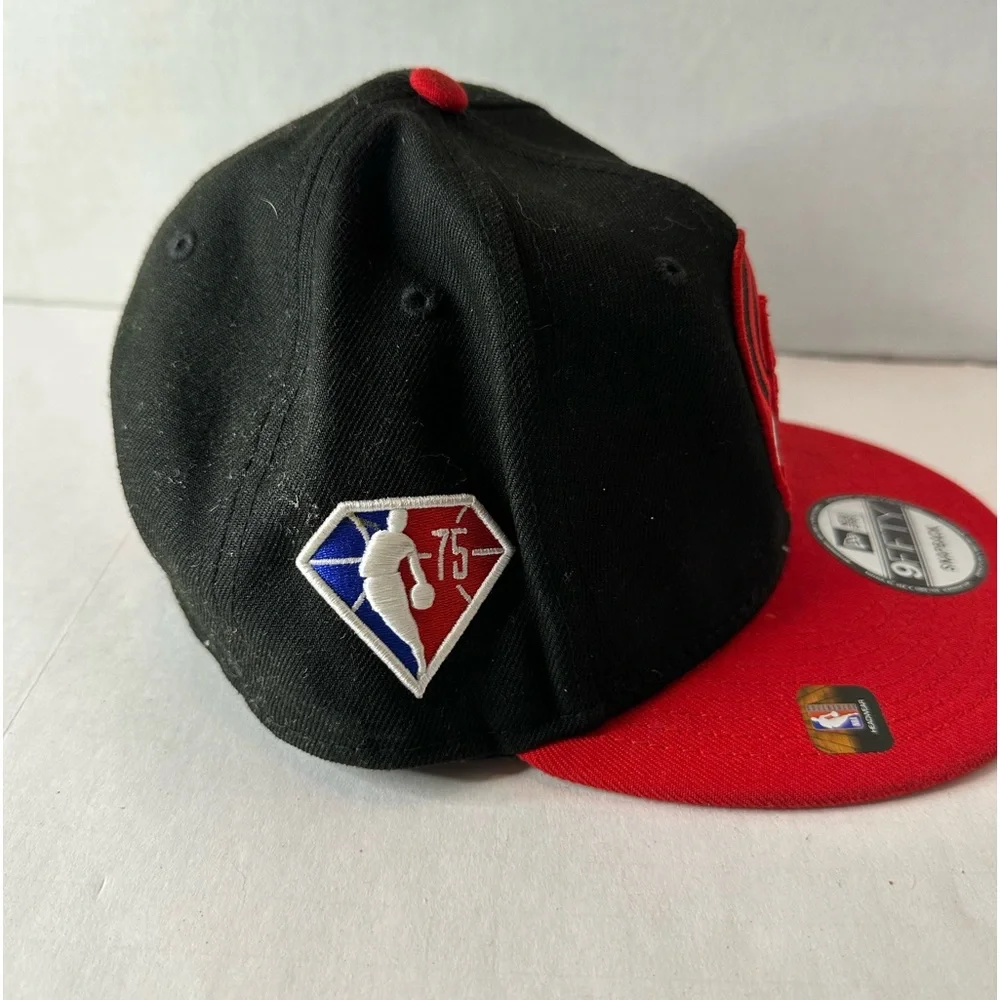 New Era Portland Trailblazers Black Red Baseball Cap Trucker Hat 75 Years NBA - Picture 2 of 4